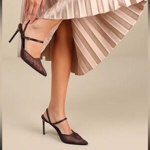 Lulus Zylla Chocolate Mesh Pointed-toe Pumps Brown - Size 10